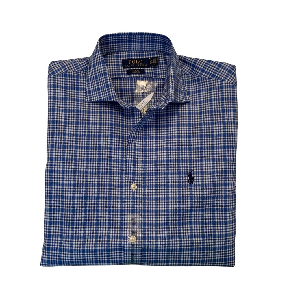 Polo Ralph Lauren Slim Fit Easy Care Men’s  Shirt 100% Cotton Neck Size 15 1/2